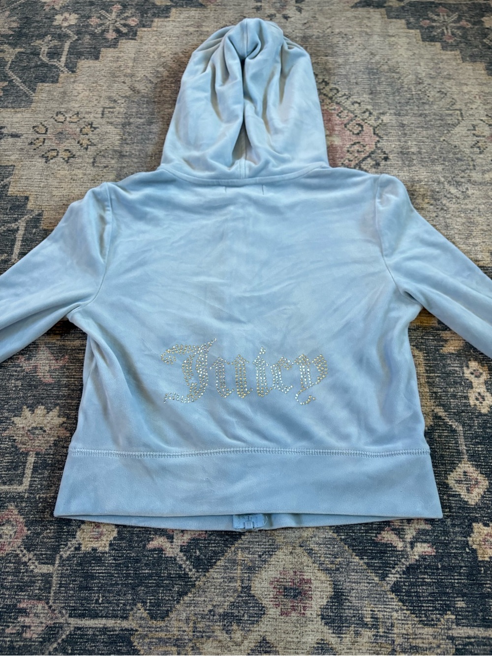 Juicy Couture Pale Blue Velour Rhinestone Logo tracksuit